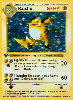 Raichu, Base Set, no. 14