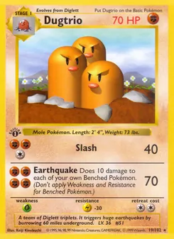 Dugtrio, Base Set, no. 19