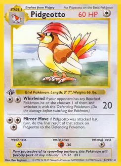 Pidgeotto, Base Set, no. 22