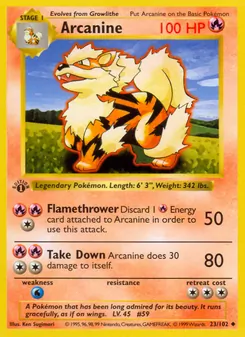 Arcanine, Base Set, no. 23