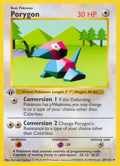 Porygon, Base Set, no. 39