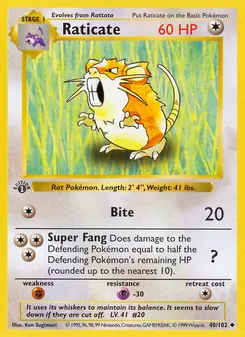 Raticate, Base Set, no. 40