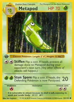 Metapod, Base Set, no. 54