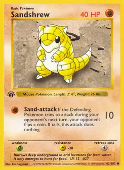 Sandshrew, Base Set, no. 62