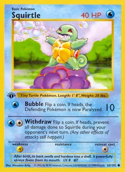 Squirtle, Base Set, no. 63