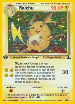 Raichu, Fossil, no. 14