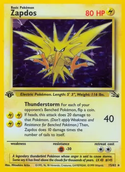 Zapdos, Fossil, no. 15