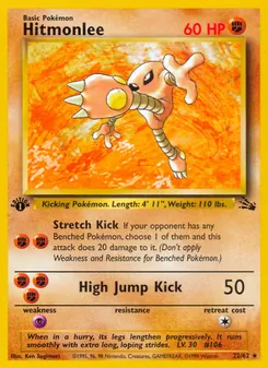 Hitmonlee, Fossil, no. 22