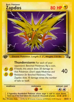 Zapdos, Fossil, no. 30
