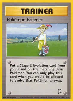 Pokémon Breeder, Base Set 2, n° 105