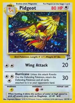 Pidgeot, Base Set 2, n° 14