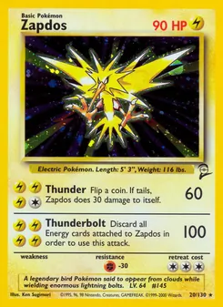 Zapdos, Base Set 2, n° 20