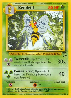 Beedrill, Base Set 2, n° 21