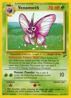 Venomoth, Base Set 2, n° 31