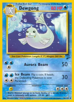 Dewgong, Base Set 2, n° 36