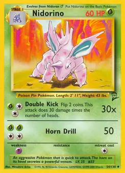 Nidorino, Base Set 2, n° 54