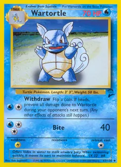 Wartortle, Base Set 2, n° 63