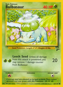 Bulbasaur, Base Set 2, n° 67