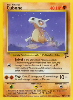 Cubone, Base Set 2, n° 70