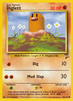 Diglett, Base Set 2, n° 71