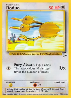 Doduo, Base Set 2, n° 72