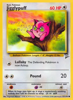 Jigglypuff, Base Set 2, n° 77