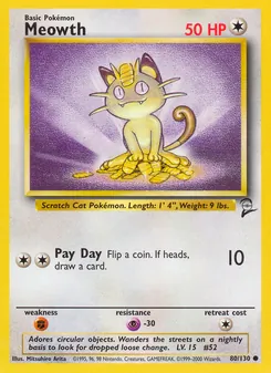 Meowth, Base Set 2, n° 80