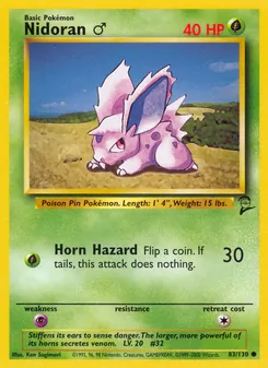 Nidoran♂, Base Set 2, n° 83