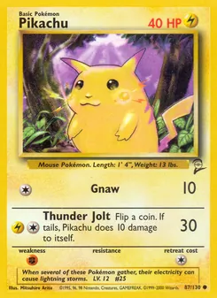 Pikachu, Base Set 2, n° 87