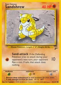 Sandshrew, Base Set 2, n° 91