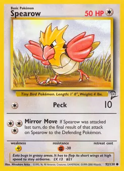 Spearow, Base Set 2, n° 92