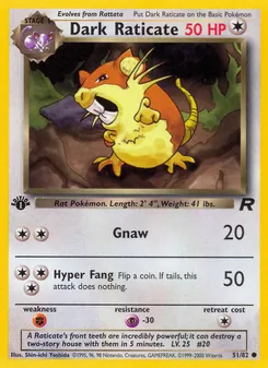 Dark Raticate, Team Rocket, no. 51