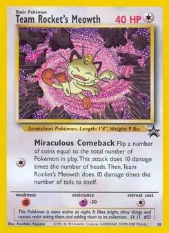 Team Rocket's Meowth, Wizards Black Star Promos, no. 18