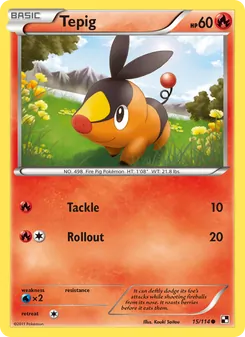 Tepig, Black & White, no. 15