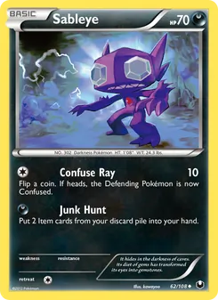 Sableye, Dark Explorers, no. 62