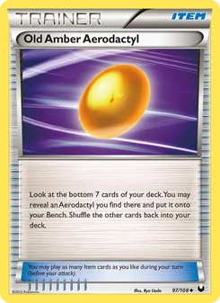 Old Amber Aerodactyl, Dark Explorers, no. 97