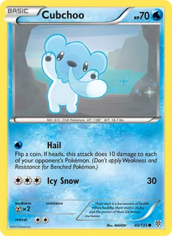 Cubchoo, Plasma Storm, no. 40