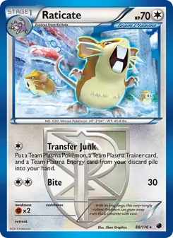 Raticate, Plasma Freeze, no. 88