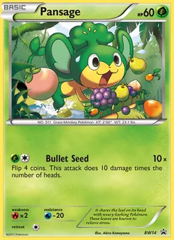 Pansage, BW Black Star Promos, no. BW14