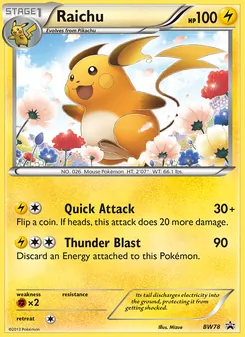 Raichu, BW Black Star Promos, no. BW78