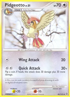 Pidgeotto, Secret Wonders, no. 58
