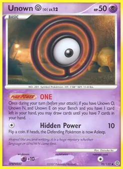 Unown O, Secret Wonders, no. 70
