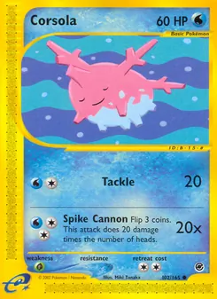 Corsola, Expedition Base Set, no. 102