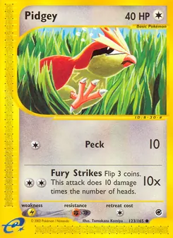 Pidgey, Expedition Base Set, no. 123