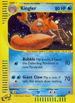Kingler, Expedition Base Set, no. 15