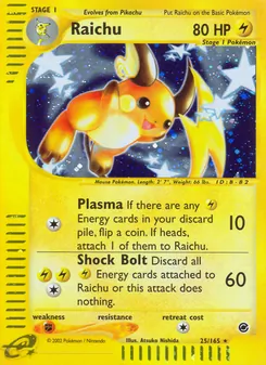 Raichu, Expedition Base Set, no. 25