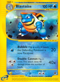 Blastoise, Expedition Base Set, no. 36