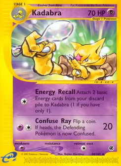 Kadabra, Expedition Base Set, no. 84