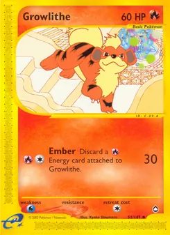 Growlithe, Aquapolis, no. 51