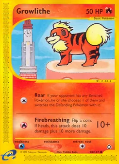 Growlithe, Aquapolis, no. 80